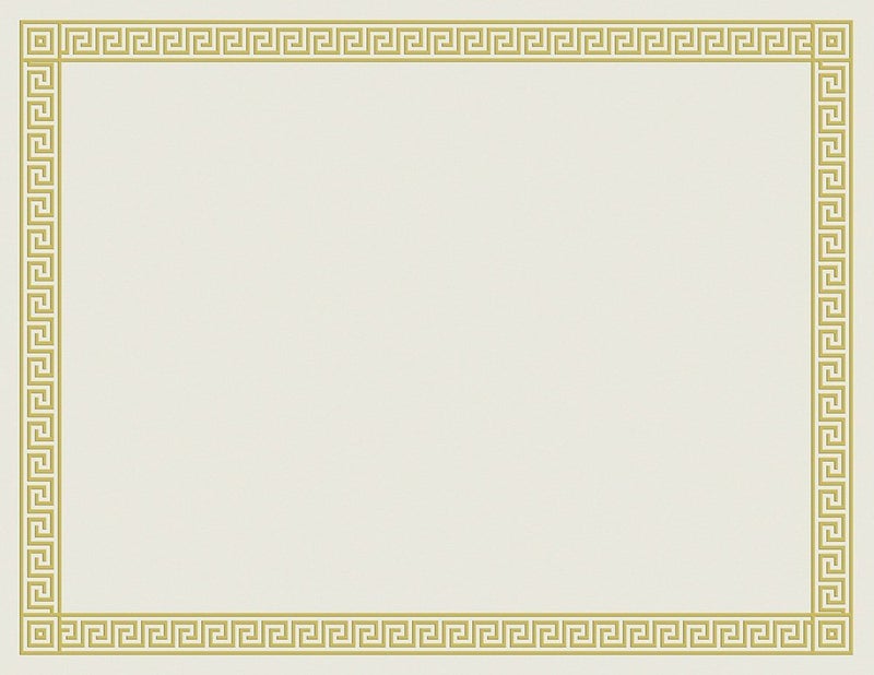 Great Papers! Foil Border Certificates, 8.5 X 11, Ivory/Gold with Channel Gold Border, 12/Pack